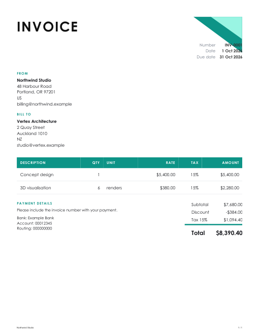 Geometric invoice design