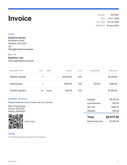 Modern invoice design